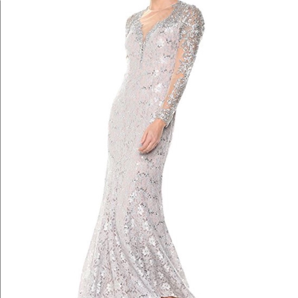 Women’s Silver and Taupe gown